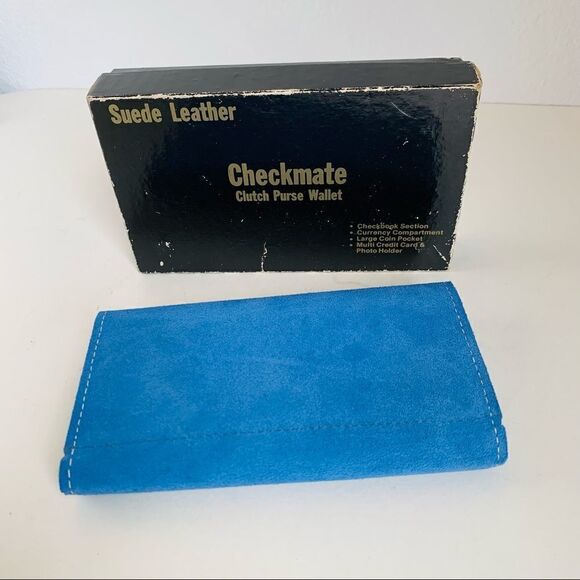 - VTG Custom Craft Checkmate Suede Leather Wallet - Picture 2 of 3